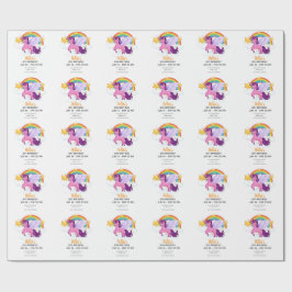 Papel De Regalo Cumpleaños de Unicornio y Arcoíris