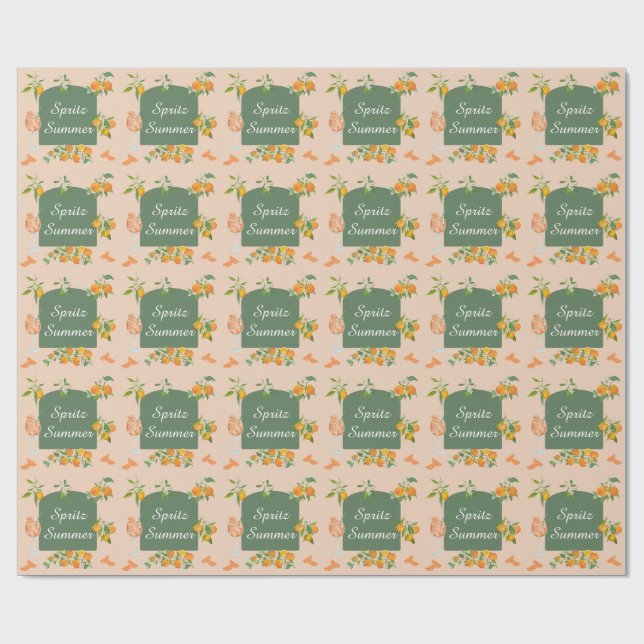 Papel De Regalo Cumpleaños de verano con Spritz (Superficie plana)