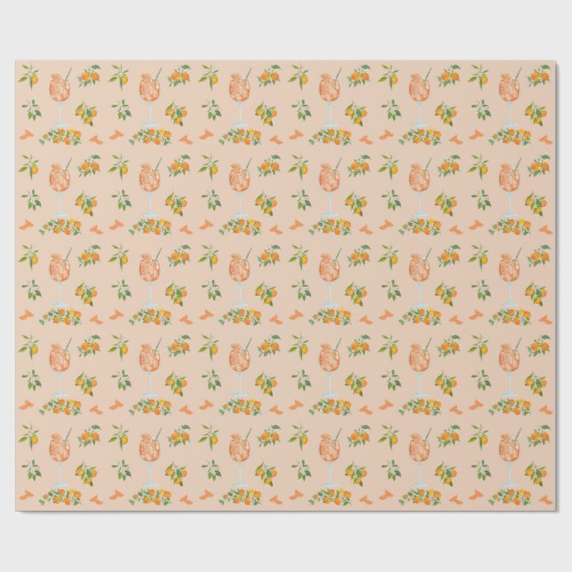Papel De Regalo Cumpleaños de verano con Spritz (Superficie plana)