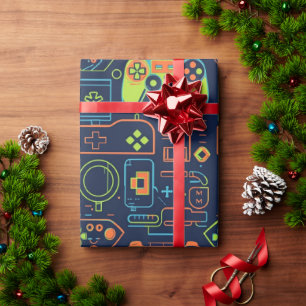 Papel De Regalo Cumpleaños de videojuegos Calavera – Es hora de ju
