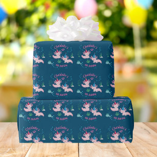 Papel De Regalo Cumpleaños del adorable y feliz ajolote nombre y e