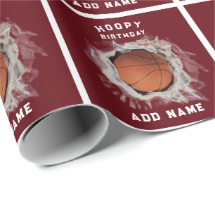 Papel De Regalo Cumpleaños del Baloncesto Personalizado