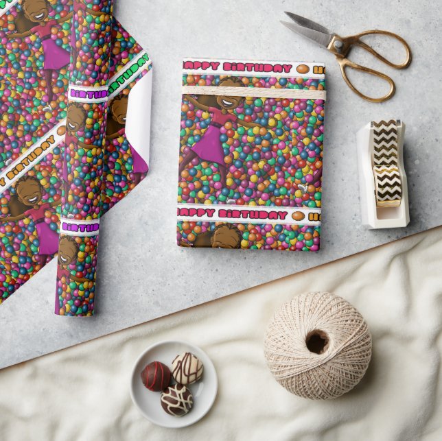 Papel De Regalo Cumpleaños del Chica afroamericano (Artesanía)