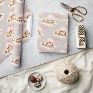 Papel De Regalo Cumpleaños del conejo conejo conejo conejo celeste