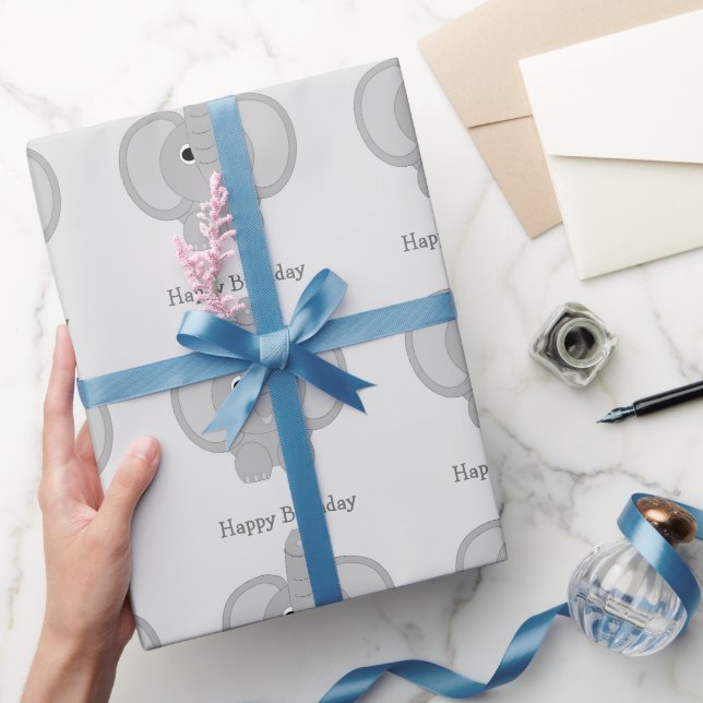 Papel De Regalo Cumpleaños del elefante (Regalar)