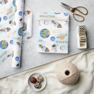 Papel De Regalo Cumpleaños del Espacio Ultraterrestre