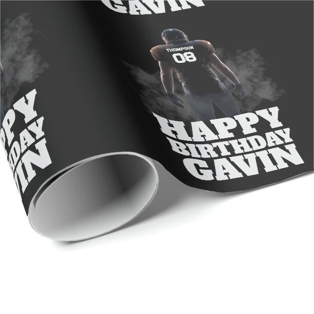 Papel De Regalo Cumpleaños del fútbol personalizado (Esquina del rollo)