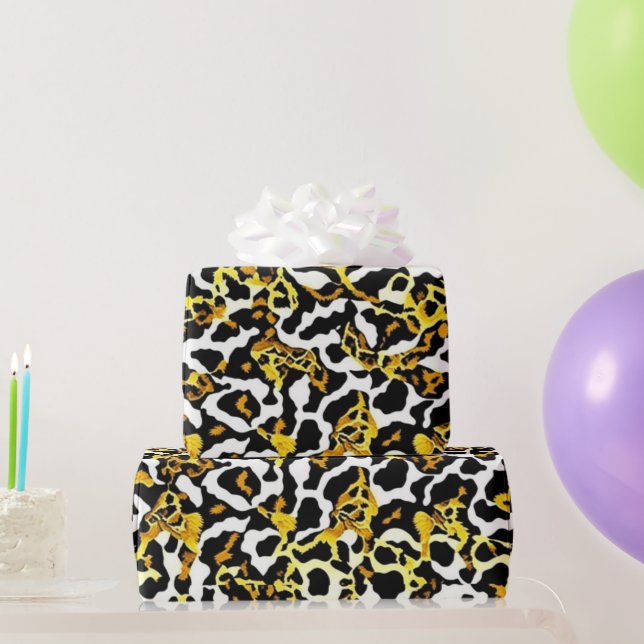 Papel De Regalo Cumpleaños del patrón de impresión de leopardo (Regalos de fiesta)
