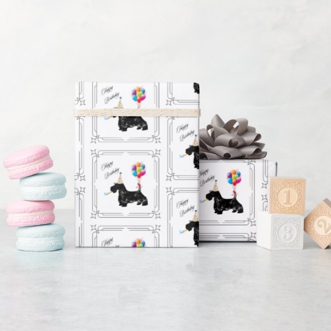 Papel De Regalo Cumpleaños del Terrier de Escocia (Baby Shower)