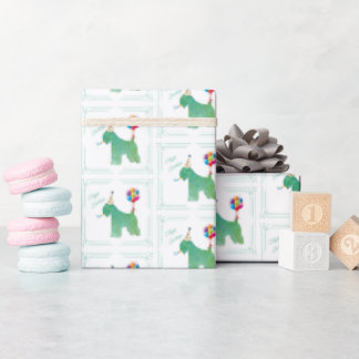 Papel De Regalo Cumpleaños del Terrier de las Ruedas Recubiertas B