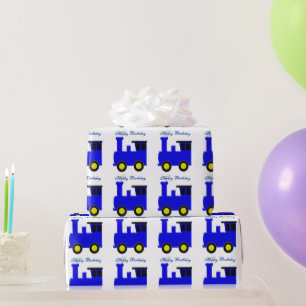 Papel De Regalo Cumpleaños del Tren Azul