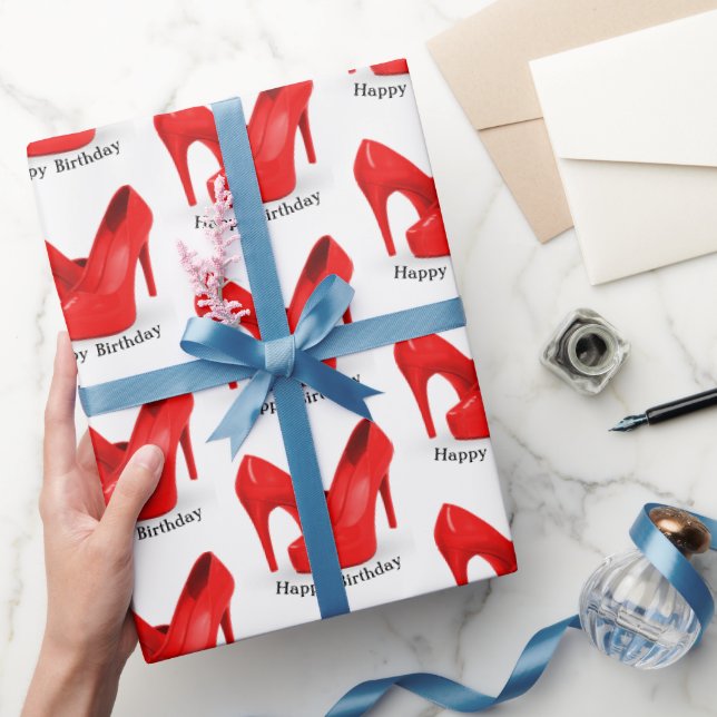 Papel De Regalo Cumpleaños del zapato rojo (Regalar)