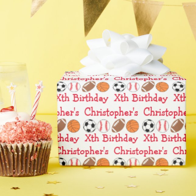 Papel De Regalo Cumpleaños Deportivo (Fiesta de cumpleaños )
