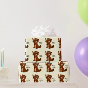 Papel De Regalo Cumpleaños Diseño Castor
