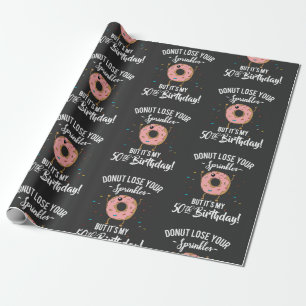 Papel De Regalo Cumpleaños divertido 50 Donut Cincuenta años de ed