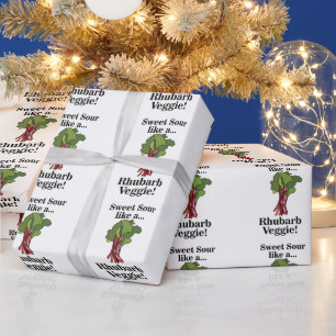 Papel De Regalo Cumpleaños Divertido Comida Verdura Ruibarbo