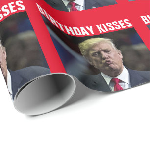 PAPEL DE REGALO CUMPLEAÑOS DONALD TRUMP KISS WRAPPER PAPER
