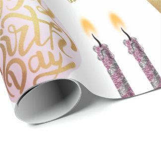 Papel De Regalo Cumpleaños dorado