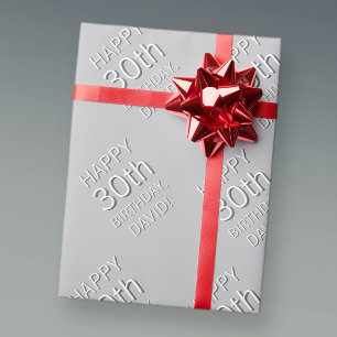 Papel De Regalo Cumpleaños editable moderno para cualquier nombre/