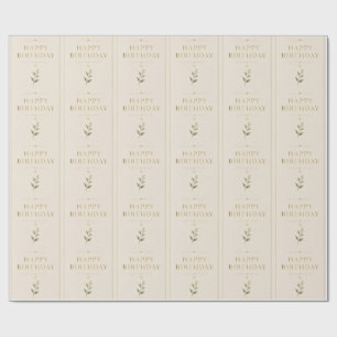 Papel De Regalo Cumpleaños elegante personalizado con dorado antig