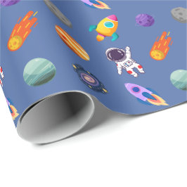 Papel De Regalo Cumpleaños en el Espacio Exterior