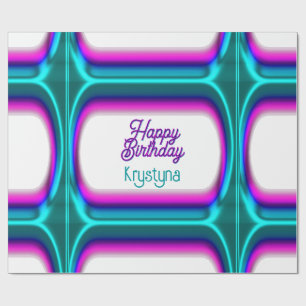 Papel De Regalo Cumpleaños Feliz Brillante Personalizado Magenta C