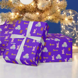 Papel De Regalo Cumpleaños feliz de niño púrpura