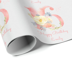 Papel De Regalo Cumpleaños Feliz Dulces 16 Floral