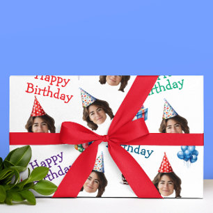 Papel De Regalo Cumpleaños Feliz Foto de Cara Personalizada