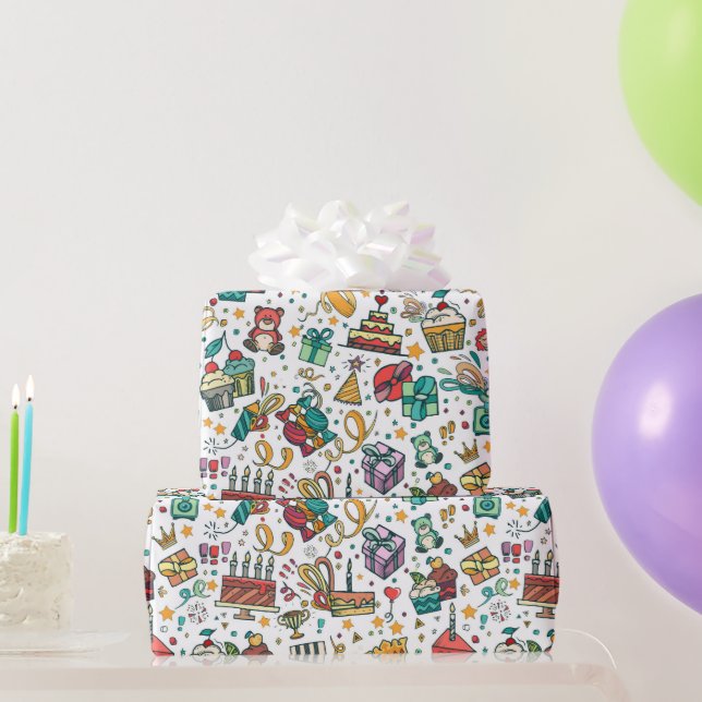 Papel de Regalo Cumpleaños Feliz Niños (Regalos de fiesta)