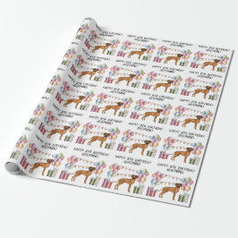 Papel De Regalo Cumpleaños Feliz Ridgeback de Rodesia Pastel Color