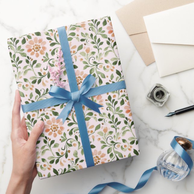 Papel De Regalo Cumpleaños Floral Chic Rosa (Regalar)