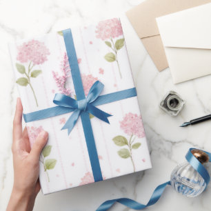 Papel De Regalo Cumpleaños Floral Rosa Bonito