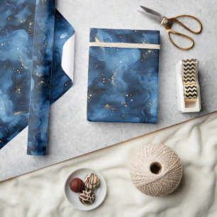 Papel De Regalo Cumpleaños Galaxia Cielo Azul