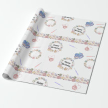 Papel de Regalo Cumpleaños Ganchillo Feliz