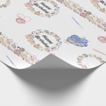 Papel de Regalo Cumpleaños Ganchillo Feliz