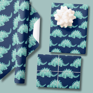 Papel De Regalo Cumpleaños infantil Dinosaurio Stegosaurus