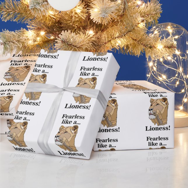 Papel De Regalo Cumpleaños Leonessa Animal Intrépido (Vacaciones)