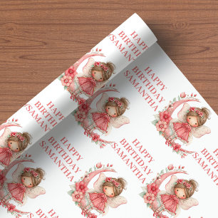 Papel De Regalo Cumpleaños Mágico de la Niña Hada 1er Cumpleaños R