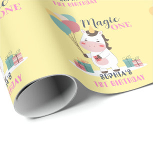 Papel De Regalo Cumpleaños Mágico de un Unicornio