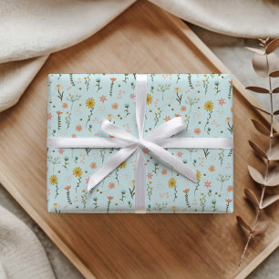 Papel De Regalo Cumpleaños Niñas Bonitas Dos Salvajes Boho Flor Si