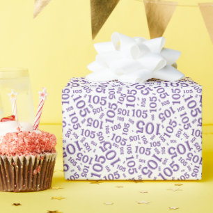 Papel De Regalo Cumpleaños número 105 con patrón de números aleato