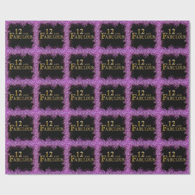Papel De Regalo Cumpleaños número 12  (Superficie plana)