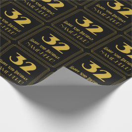 Papel De Regalo Cumpleaños número 32 - Estilo Art Deco inspirado e