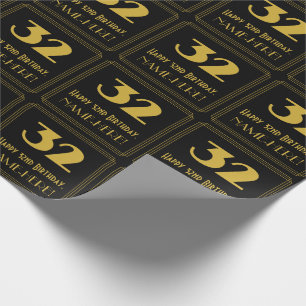 Papel De Regalo Cumpleaños número 32 - Estilo Art Deco inspirado e