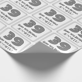 Papel De Regalo Cumpleaños número 39: Estilo inspirado en Art Deco