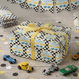 Papel De Regalo Cumpleaños número 3 de Fast & Three Race Car