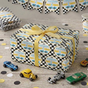 Papel De Regalo Cumpleaños número 3 de Fast & Three Race Car