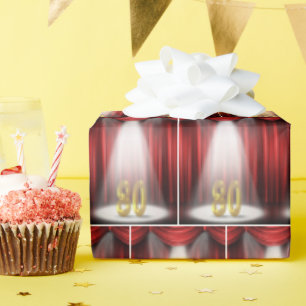 Papel De Regalo Cumpleaños Número 80 en el Escenario