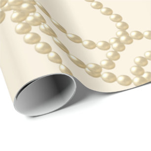 Papel De Regalo Cumpleaños nupcial cremoso de marfil de la boda d